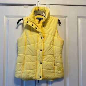 New York & Company Yellow Puffer Vest